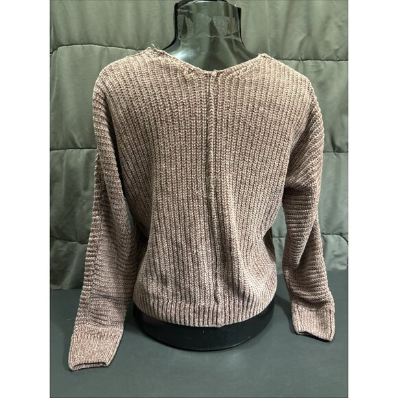Pink Rose Sweater Womens Small Dusty Rose Soft Pullovers V-neck Long Sleeve - Picture 4 of 16